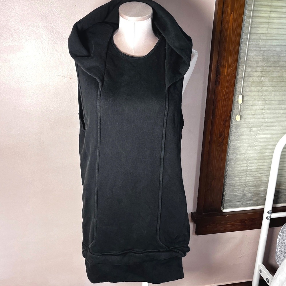 Rick Owens DRKSHDW Black Sleeveless Hooded Sweatshirt DU 2161  Womens Size M